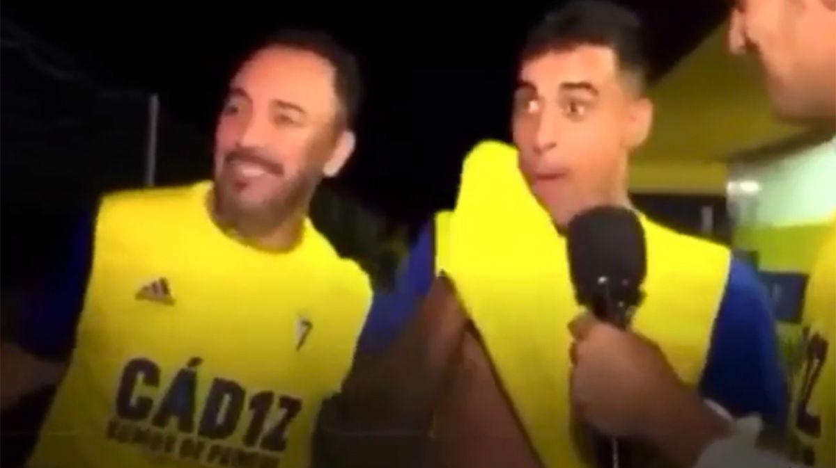 ¡Qué celebración! Nano Mesa no pudo esconder su emoción por ver el Cádiz en Primera