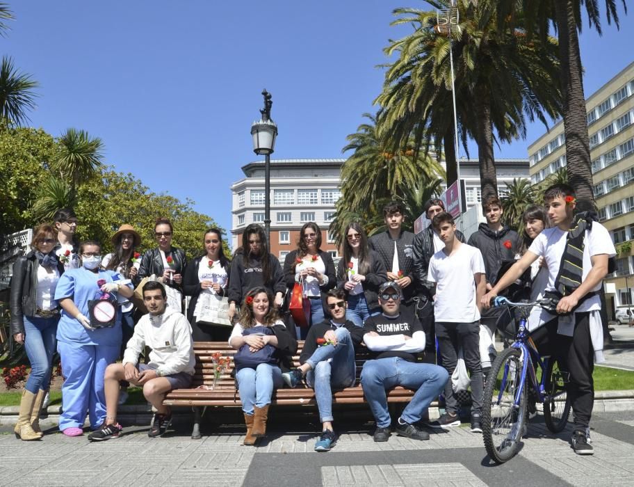 Flashmob antitabaco del centro de formación Nebrija Torre de Hércules