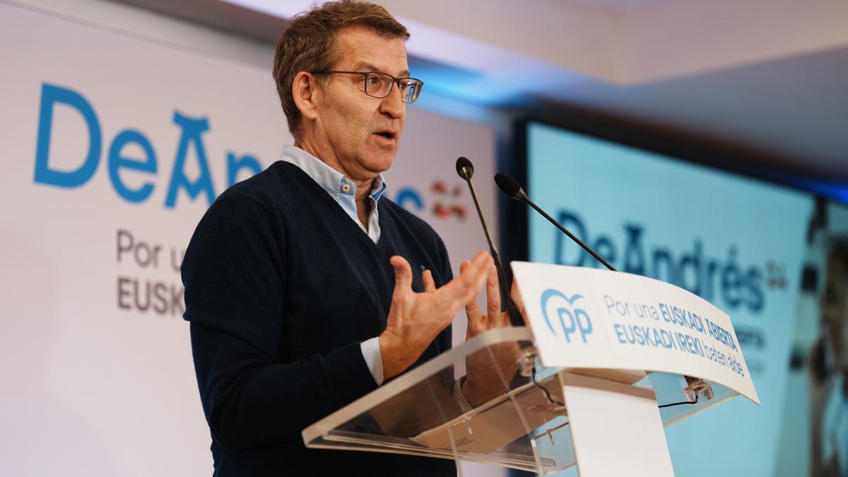 El presidente del PP, Alberto Núñez Feijóo