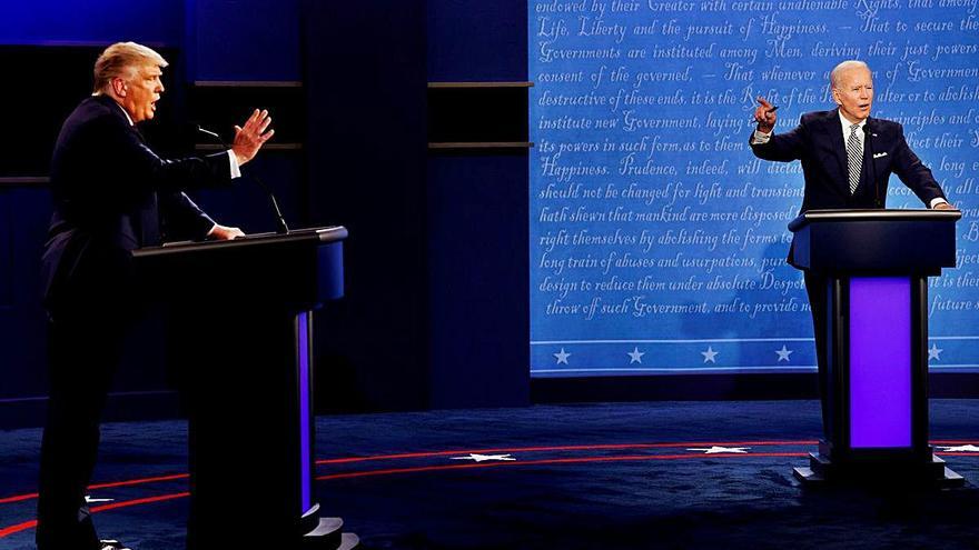 Donald Trump i Joe Biden, durant un dels debats d&#039;aquesta campanya electoral