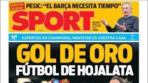 Esta es la portada de Sport de este 26 de febrero