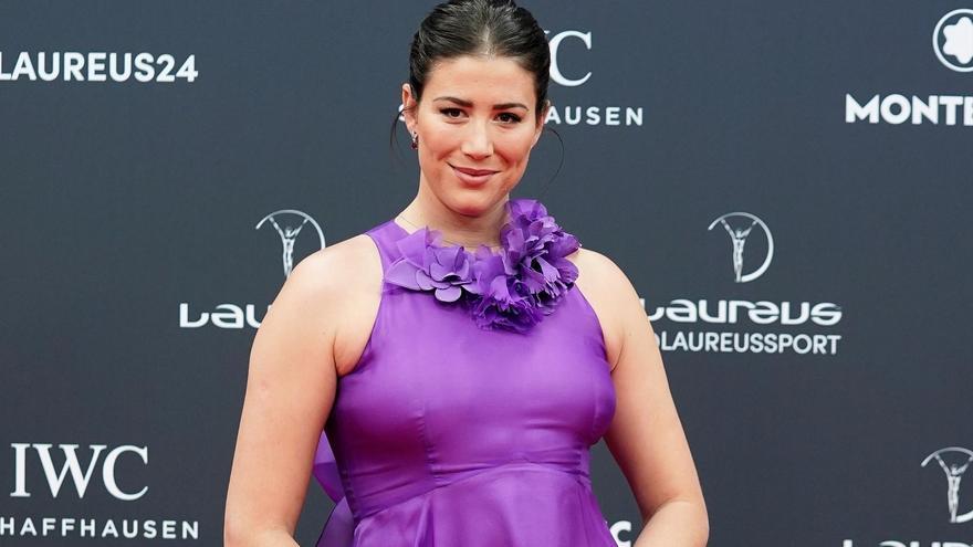 Garbiñe Muguruza, en la alfombra roja de los Premios Laureus tras anunciar su retirada del tenis.