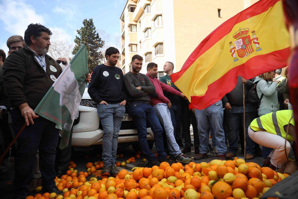 Protestas del campo malagueños, tras la firma del acuerdo Mercosur