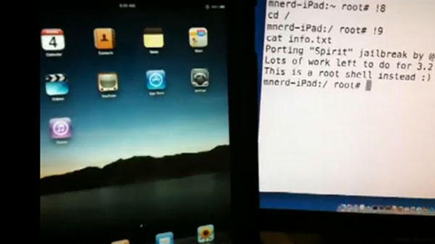 Imagen del Ipad en pleno pleno proceso de hackeo