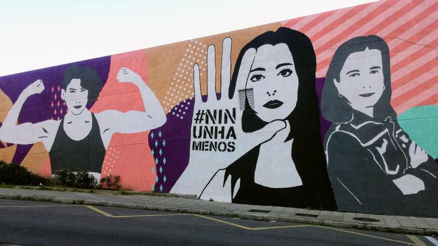 Mural contra la violencia machista en Vigo // A. Méndez