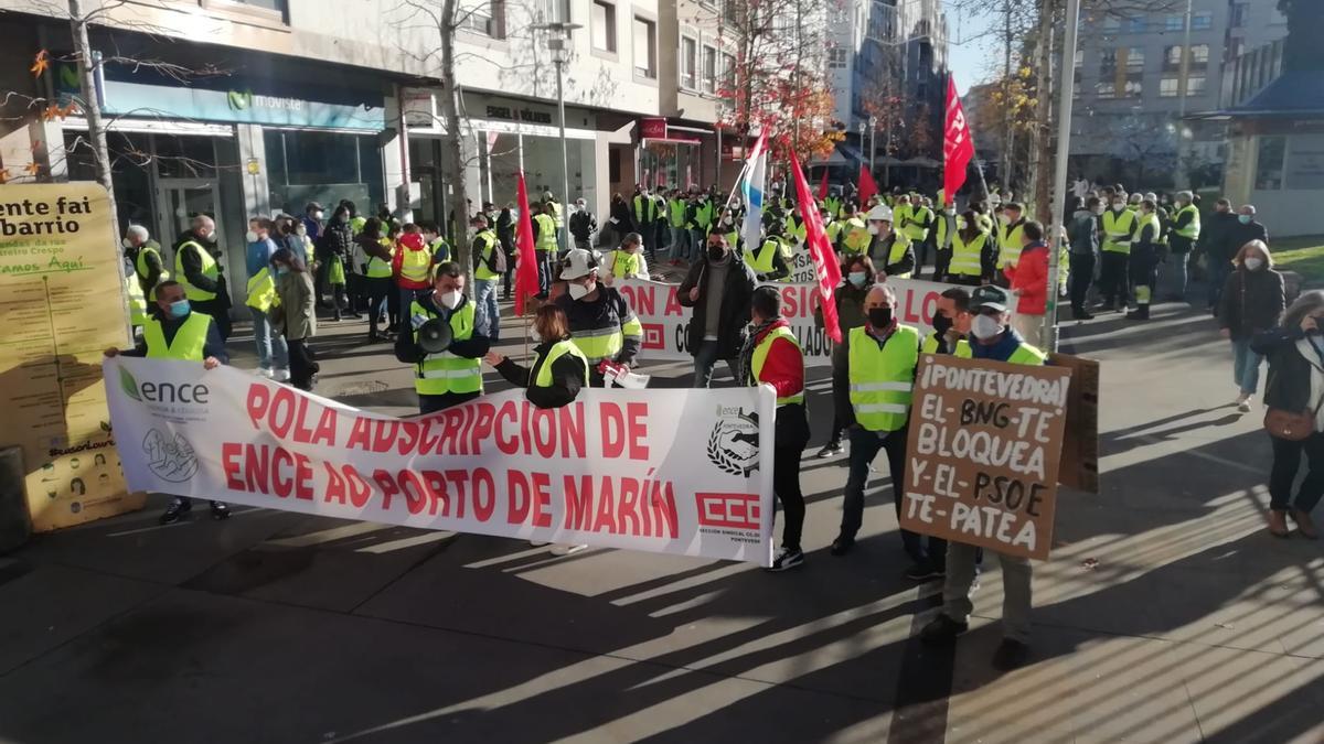 Manifestación que se está llevando a cabo en Pontevedra esta mañana
