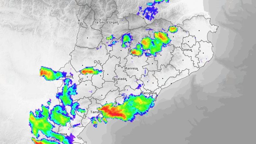 Imatge del radar meteorològic del Meteocat a les 18 h