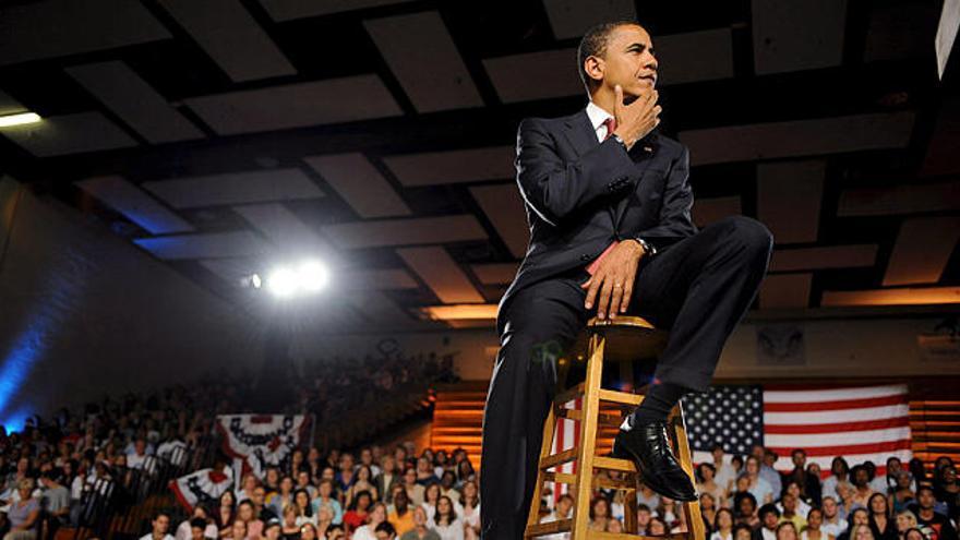 Mitin. El candidato demócrata a la Presidencia de EEUU, Barack Obama, durante un acto en Fairfax, Virginia (EEUU).