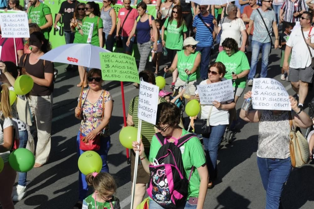 La protesta de educación en Murcia, en imágenes