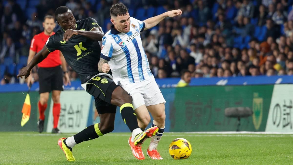 Javi Galán, en una imagen de archivo con la Real Sociedad