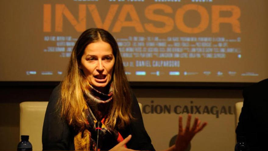 Emma Lustres presentando &#039;Invasor&#039;, una película rodada en A Coruña.