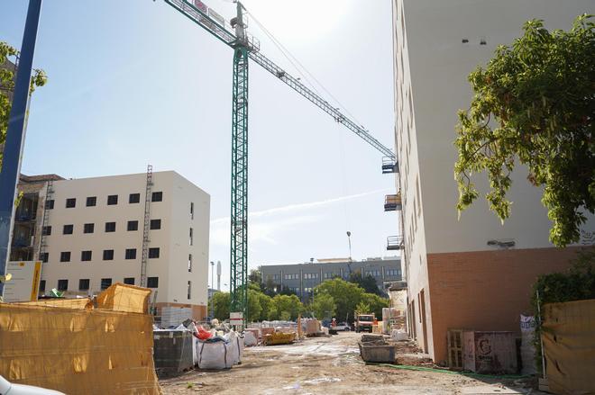 Obras de la futura macrorresidencia de La Cartuja