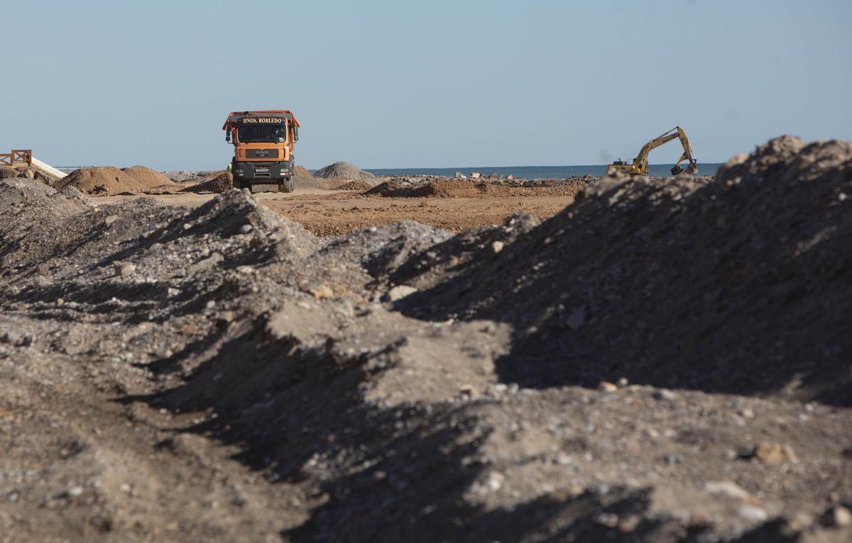 Obras en Almenara en diciembre de 2021.