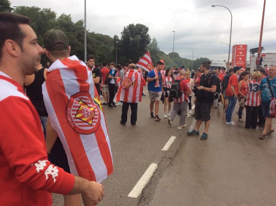 Rebuda històrica de l'afició del Girona FC a Montilivi