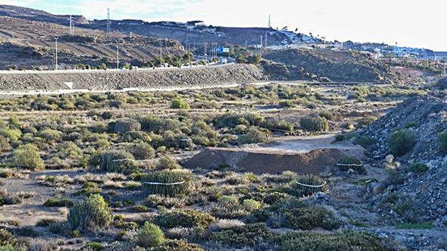 Terrenos del barranco de El Veril donde se proyecta el Siam Park Gran Canaria.