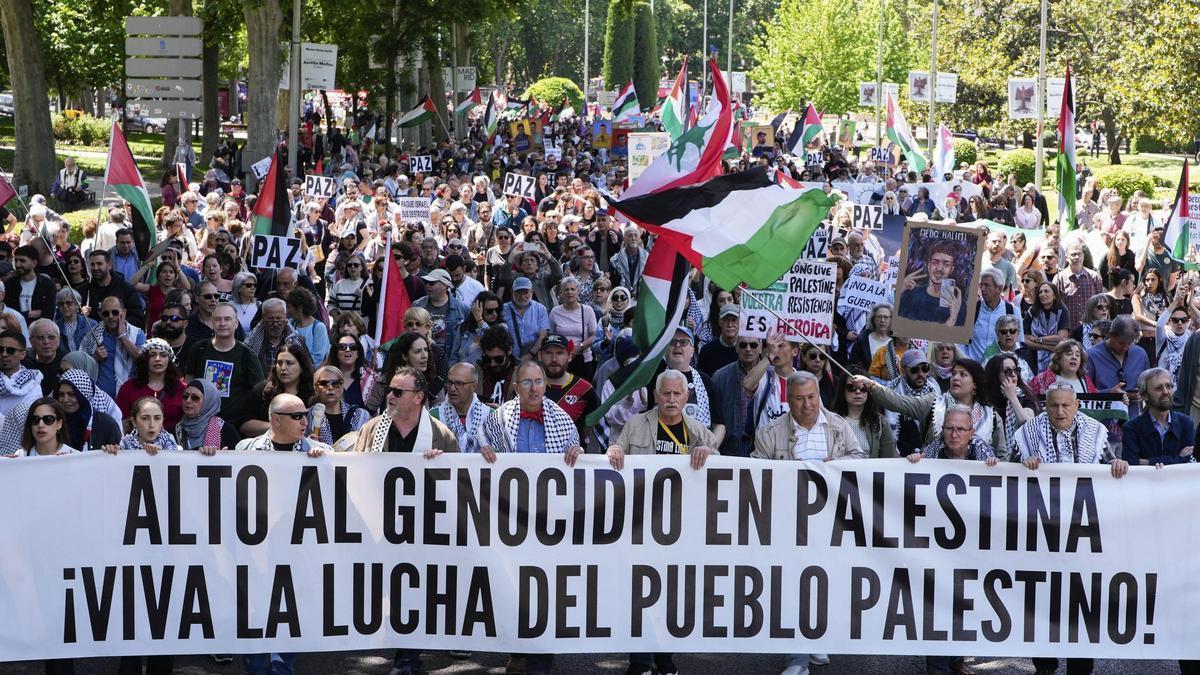 Manifestantes exigen en Madrid el fin de las relaciones con Israel y una Palestina libre