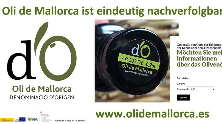 Das Gremium &quot;D.O. Oli de Mallorca&quot; bietet dem Verbraucher einen einzigartigen Service an: Zu jeder Flasche Olivenöl mit dem Stempel D.O. Oli de Mallorca können online Informationen abgefragt werden