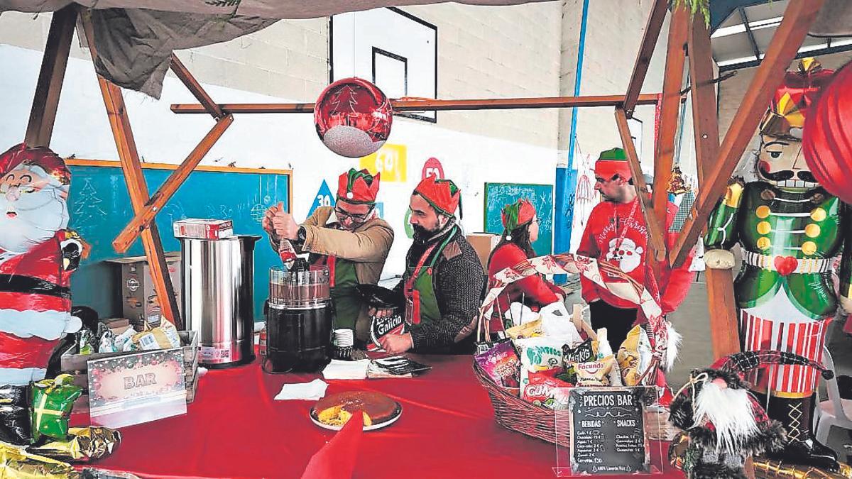 Un dos postos gastronómicos do Mercado de Nadal.