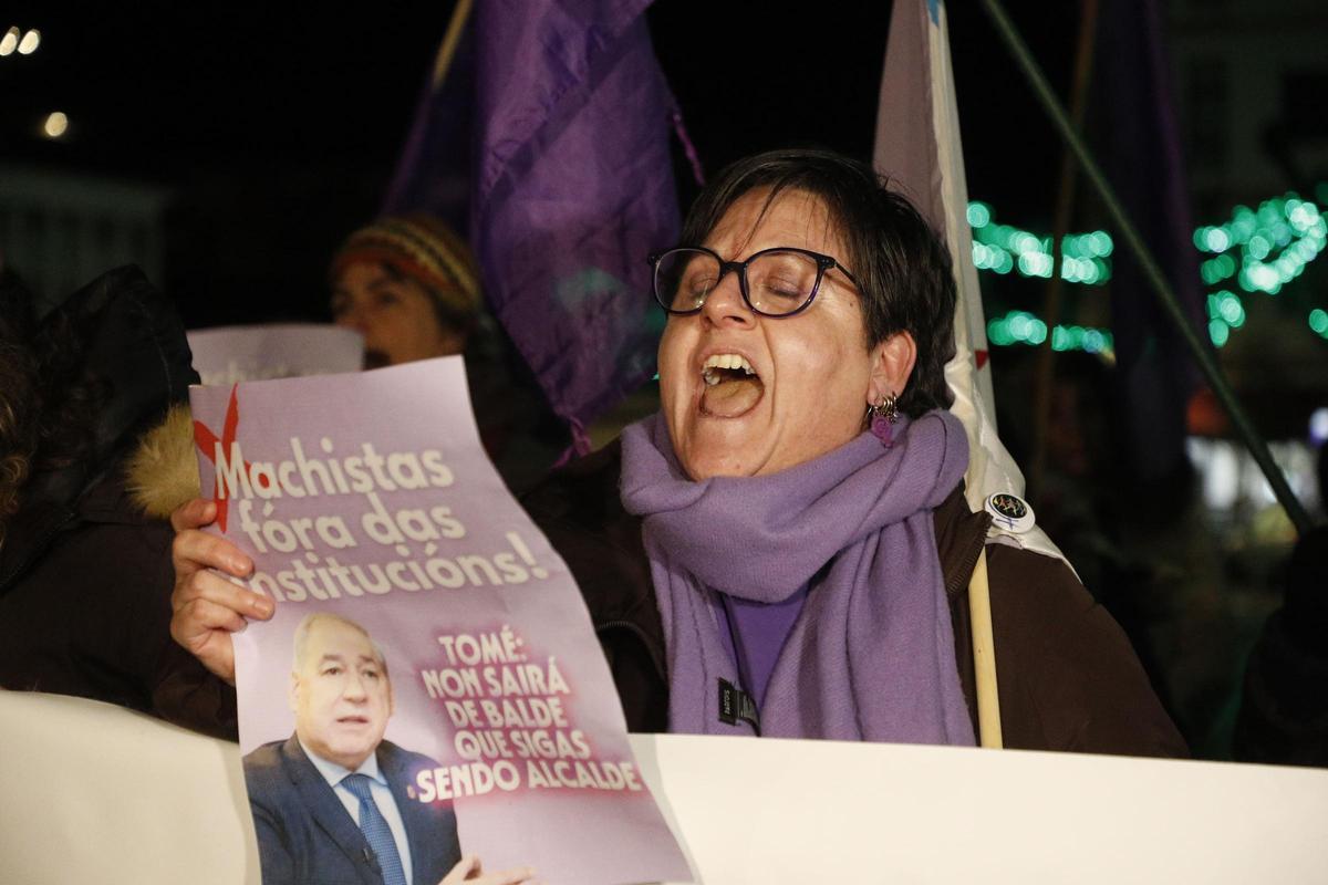 Manifestación ayer en Monforte de Lemos.