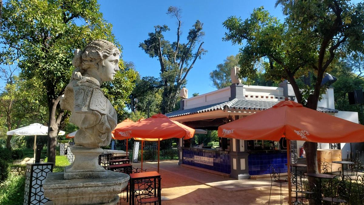 La terraza Líbano, en pleno jardín de las Delicias