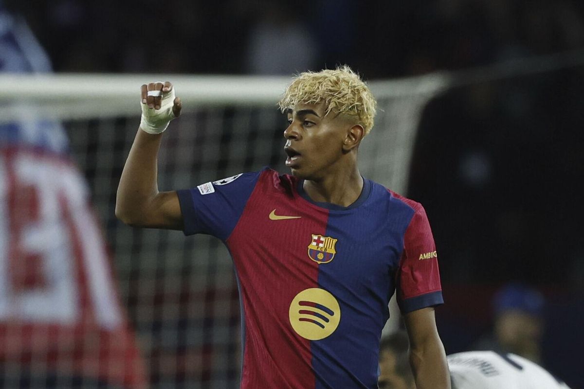 Lamine Yamal, en el partido frente al Inter de Milán