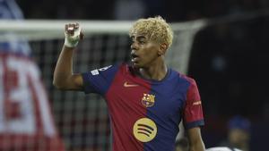 Lamine Yamal, en el partido frente al Inter de Milán