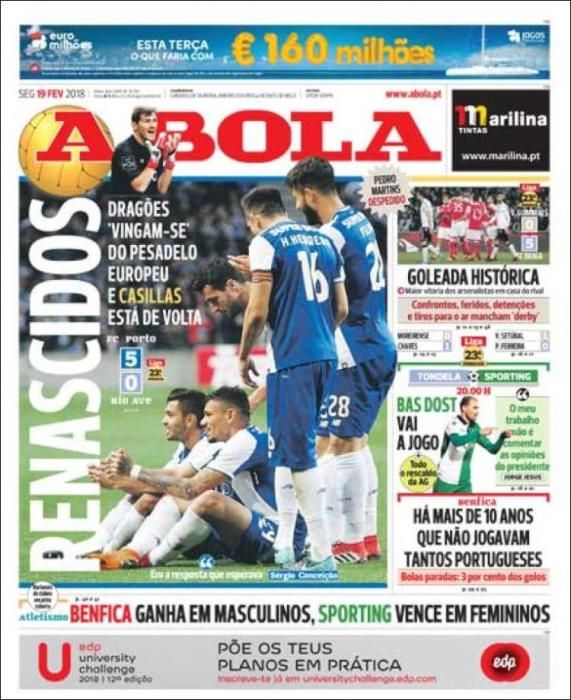 Portada lunes 19 de febrero de 2018