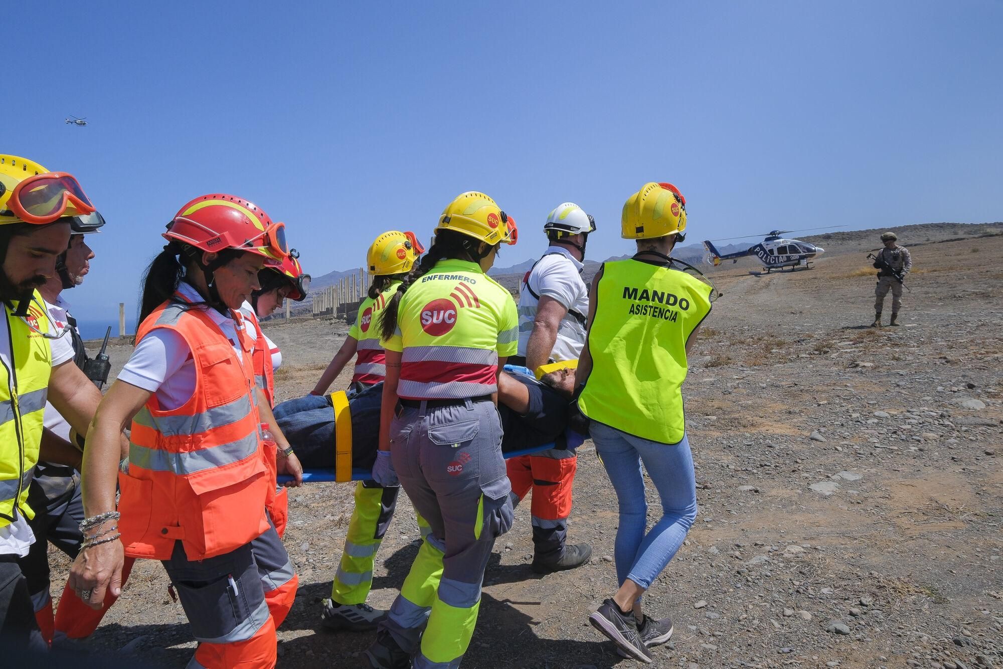 Ejercicio Canasar 2025: simulacro de accidente aéreo en Mogán