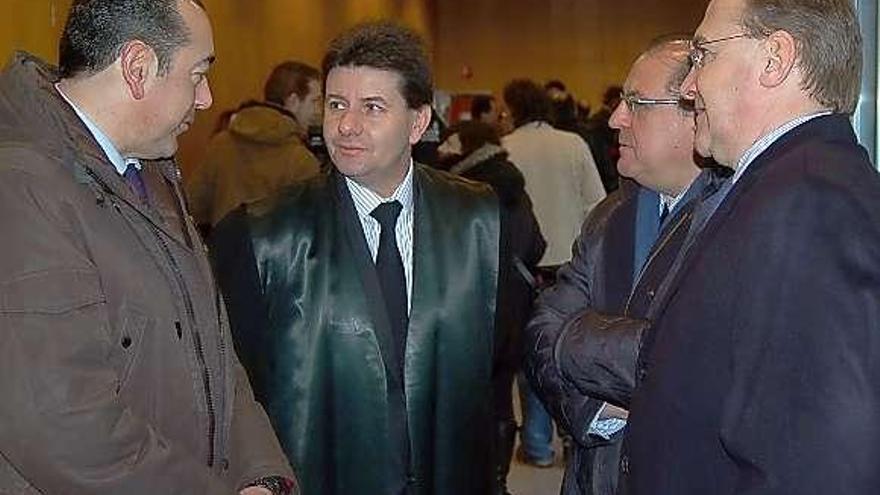 Fernando Goñi, Óscar Trapiello, Pedro Górriz y Cuervas-Mons, antes del juicio.