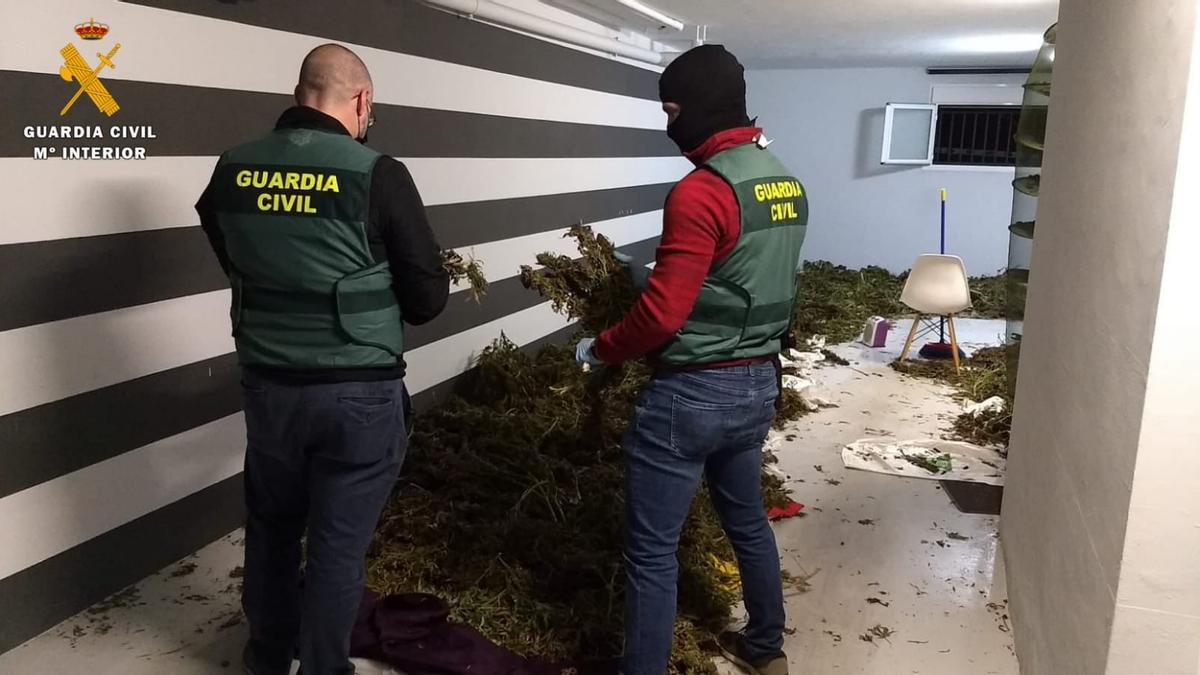 La Guardia Civil intervino hasta 280 kilos de marihuana