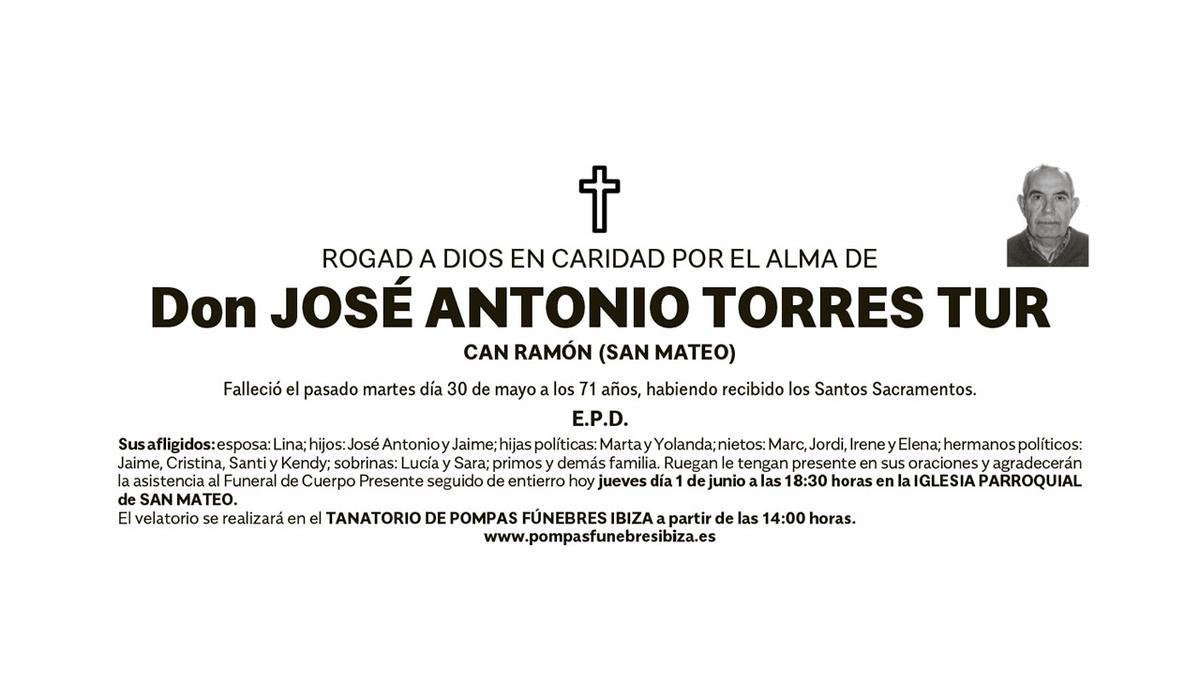 Esquela José Antonio Torres Tur