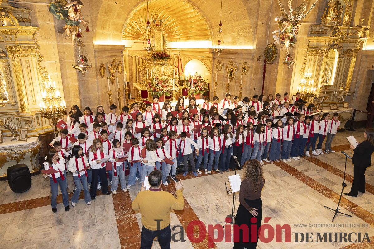 Así ha sido el concierto de Navidad protagonizado por los coros escolares de Caravaca en la Basílica de la Vera Cruz