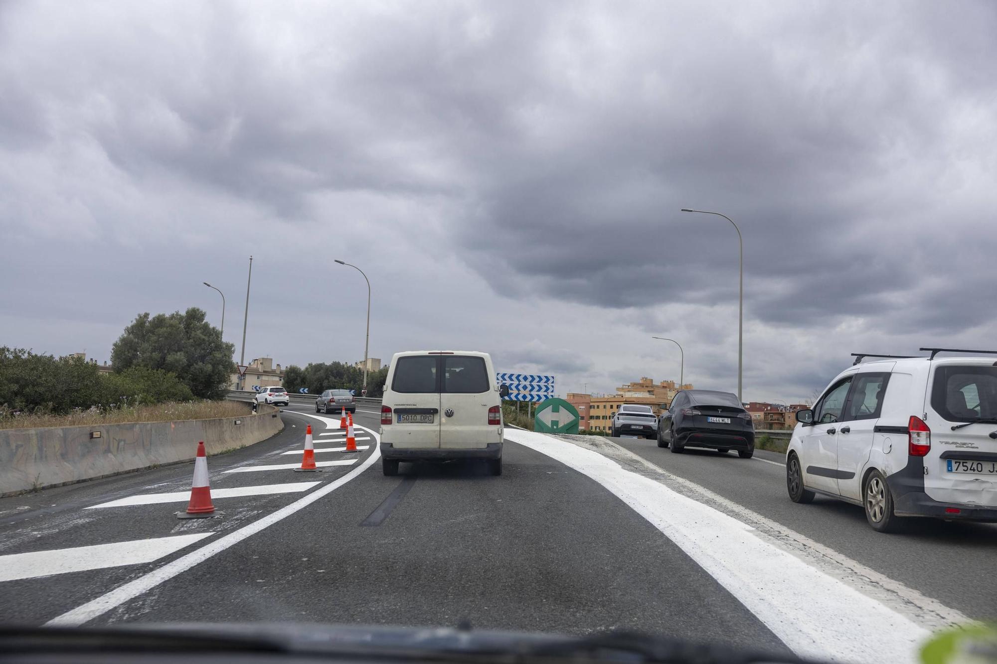 Así ha quedado el carril de incorporación de la autopista de Inca a la Vía de Cintura