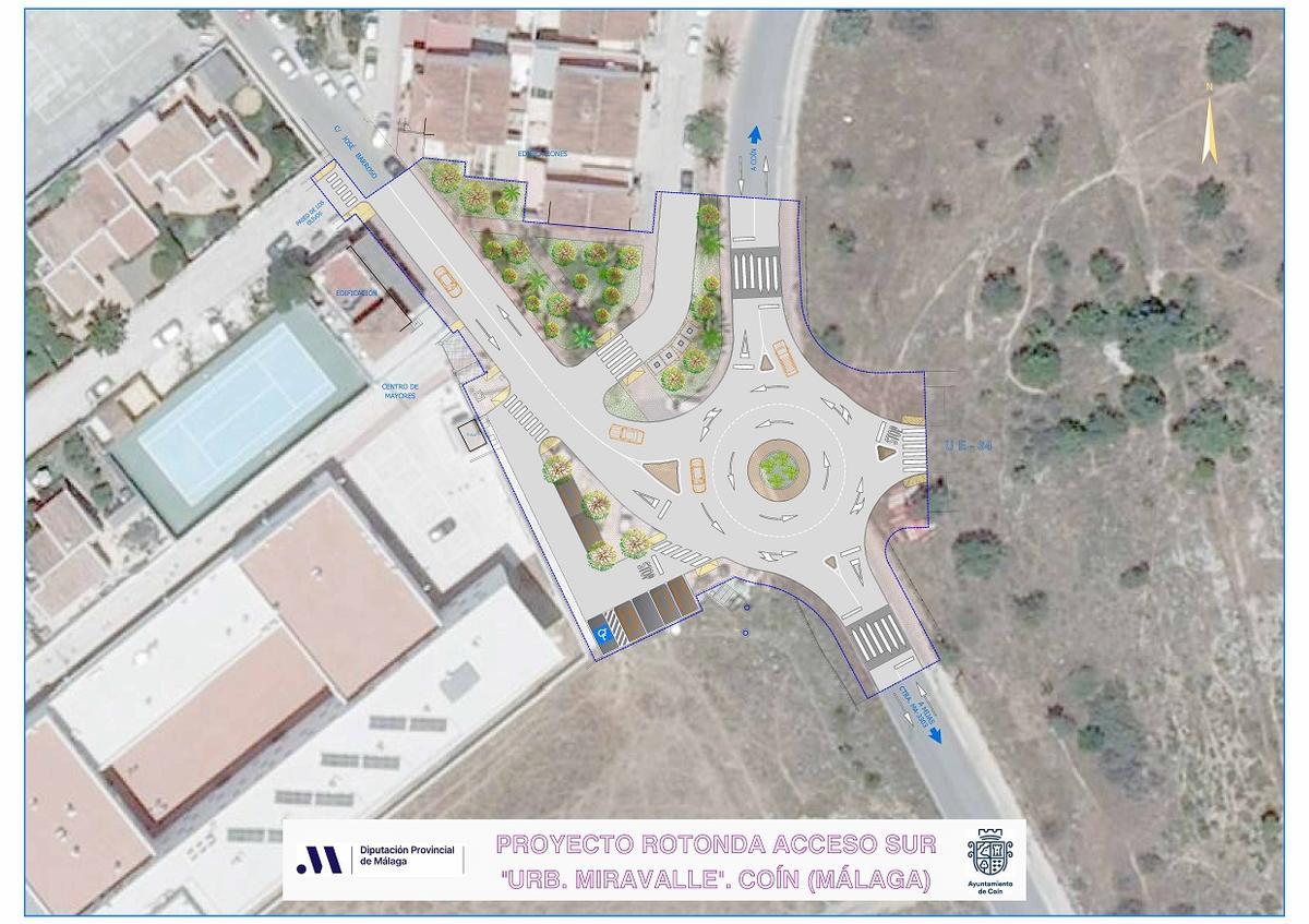 Las obras incluyen la construcción de una rotonda de acceso a la urbanizacion y el municipio.