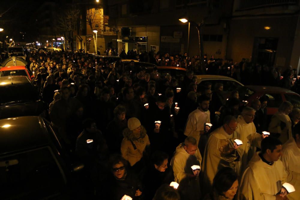 Procesión de las antorchas en Lourdes (Zamora)