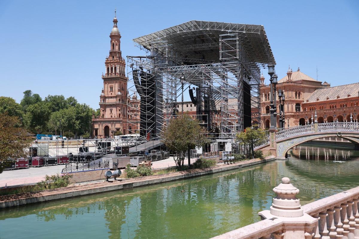 29/05/2025 El escenario de Icónica preparado para el comienzo del festival. CULTURA ANDALUCÍA ESPAÑA EUROPA SEVILLA ROCÍO RUZ / EUROPA PRESS