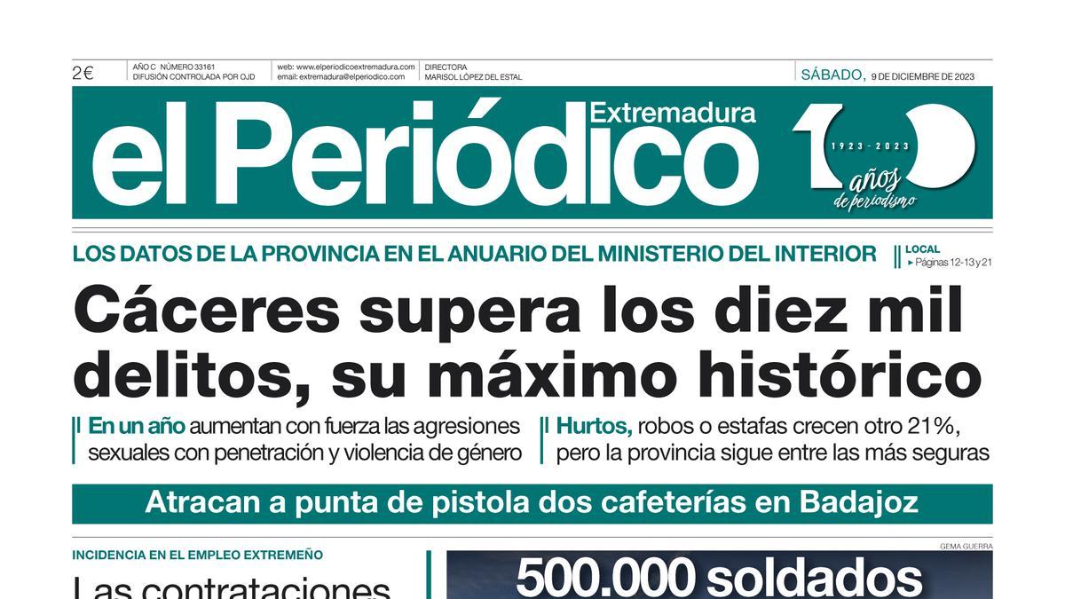 Consulta la portada correspondiente al día 9 de diciembre de 2023