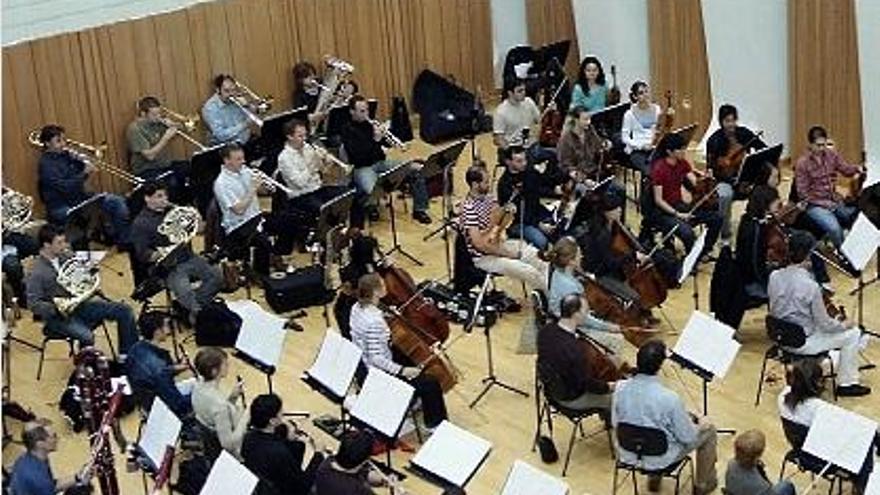 La Orquestra de la Comunitat Valenciana, durante un ensayo en el Palau de les Arts.