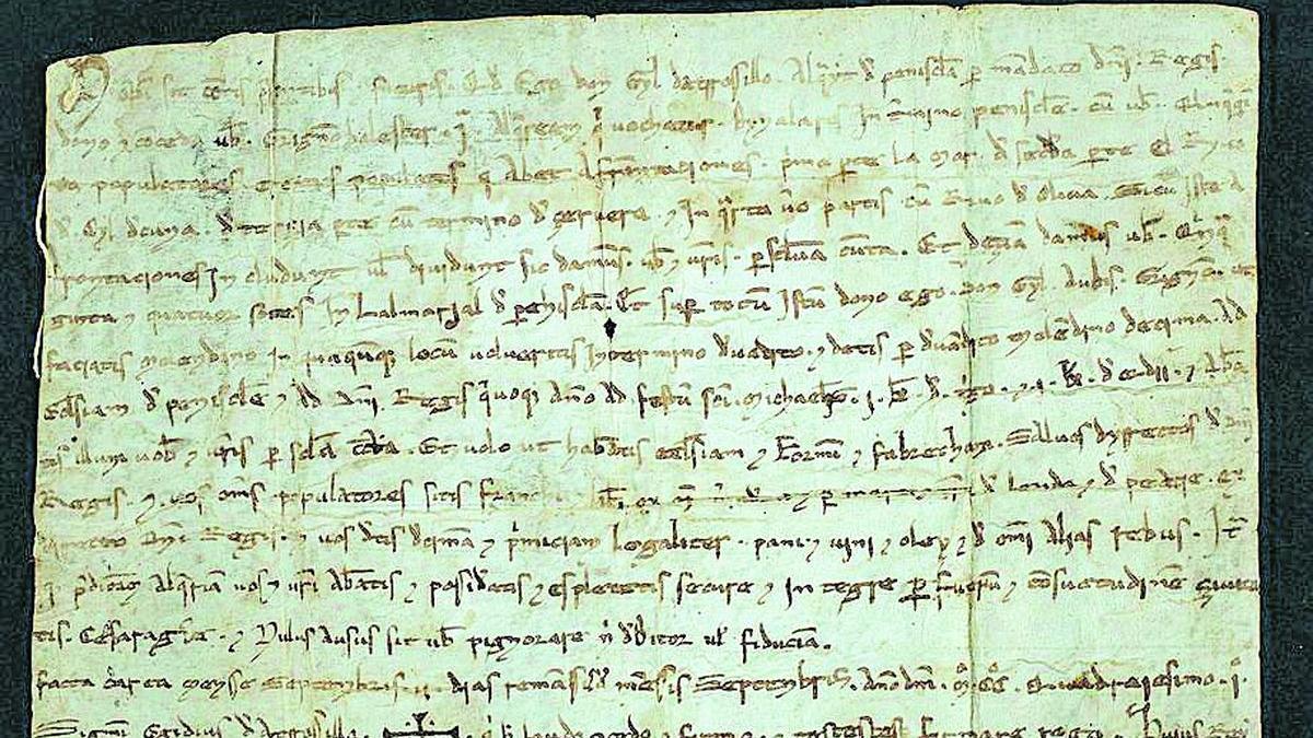 Imagen de un fragmento de la Carta Pobla de Vinaròs que se está digitalizando.