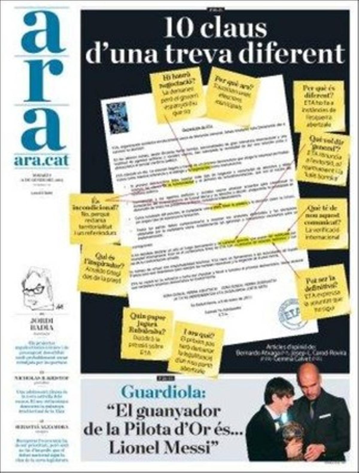 ’Ara’ també destaca en pàgines interiors que els robatoris de coure han caigut un 25% a Espanya en els últims sis mesos després d’un miler de detencions.
