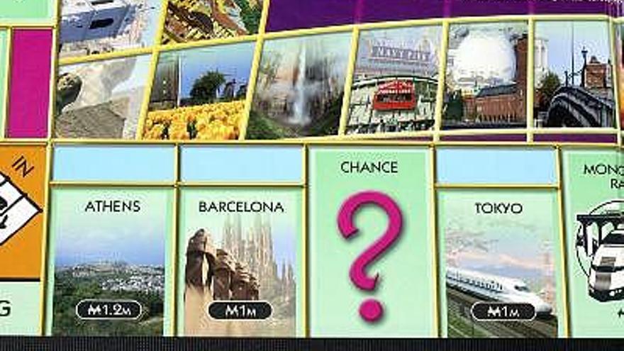 La ciudad de Barcelona (España) será la única representante del mundo hispano en el tablero de la nueva edición mundial de Monopoly, que saldrá a la venta la próxima semana, según informaron hoy, 20 de agosto de 2008, los fabricantes del internacional juego. Tras ocho meses de espera y 5,6 millones de votos, hoy se han conocido las 22 ciudades elegidas entre 70 candidatas para formar parte del nuevo juego y entre ellas está Barcelona, en el puesto 19, después de haberse descartado las aspiraciones de Madrid, Buenos Aires, Caracas, México y Cancún.