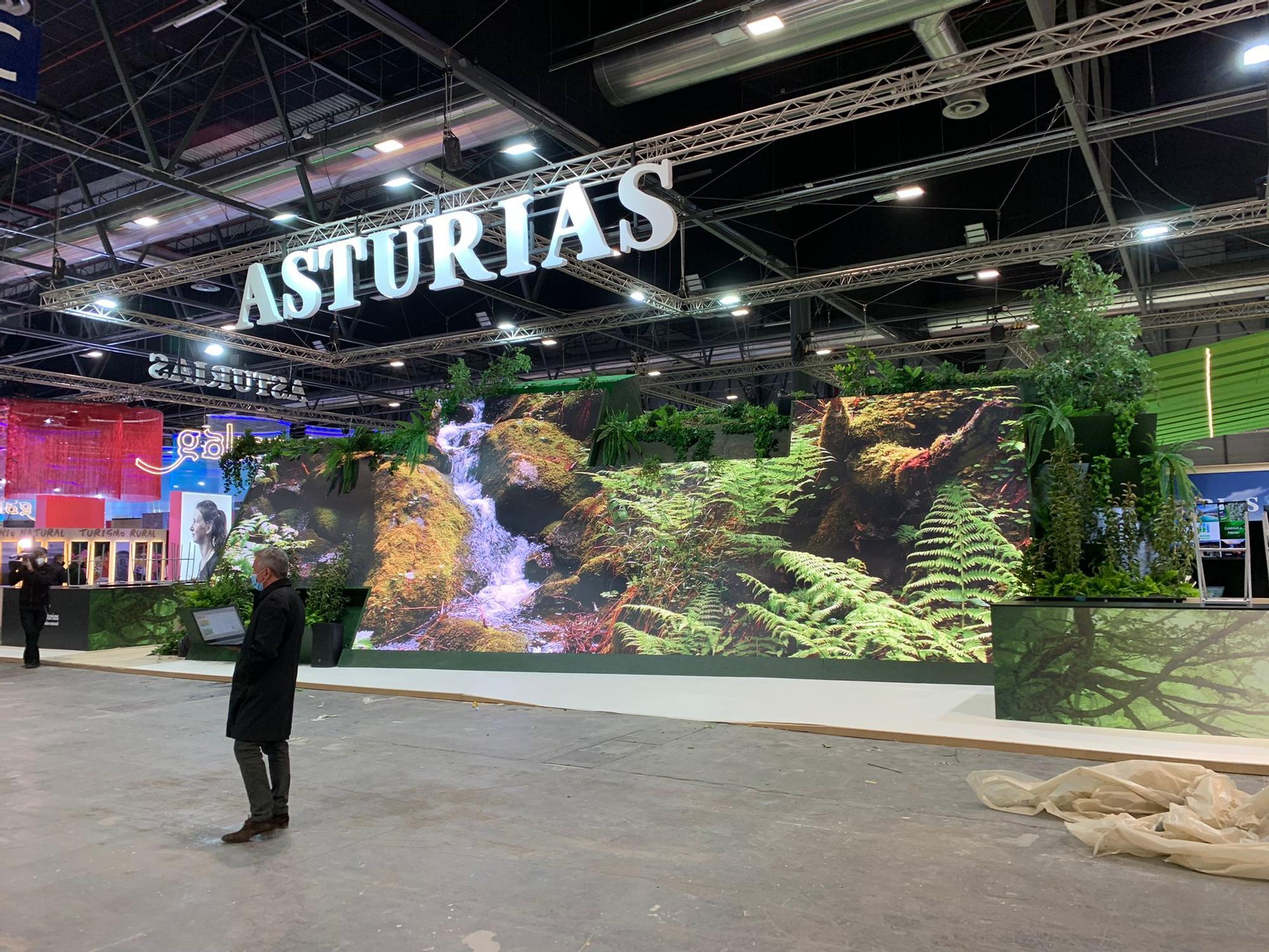 Así es el espectacular stand del Principado en Fitur: cascadas, montes y gastronomías para atraer turistas