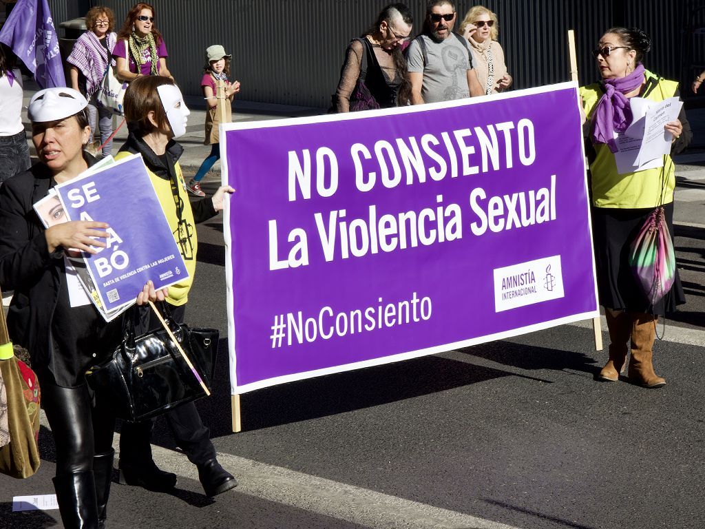 La manifestación en Murcia contra la violencia machista, en imágenes