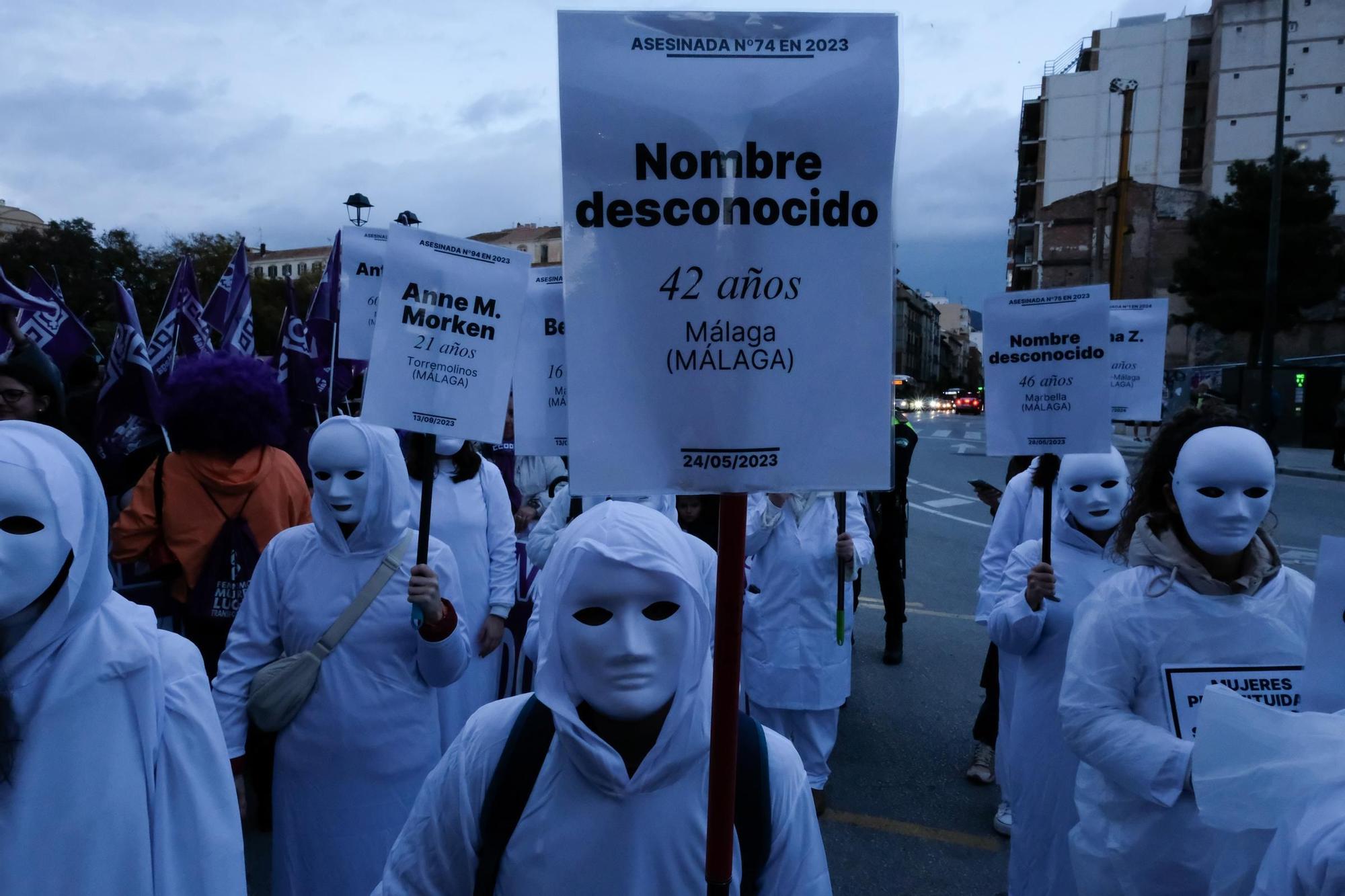 La marcha por el 8M en Málaga, en imágenes