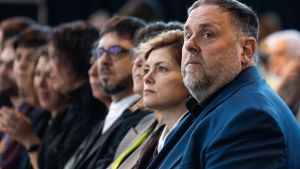 Elisenda Alamany y Oriol Junqueras en el último congreso de ERC.