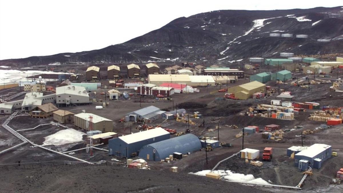 Vista general de la Base McMurdo en la Antártida.