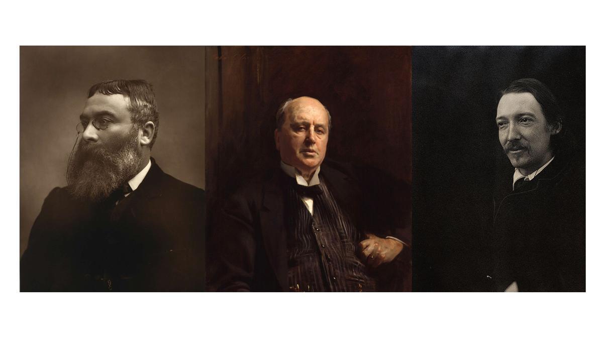 Walter Besant, Henry James y Robert Louis Stevenson.