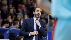 El técnico del Barça, Sito Alonso, el pasado domingo en el partido de Liga Endesa en Andorra