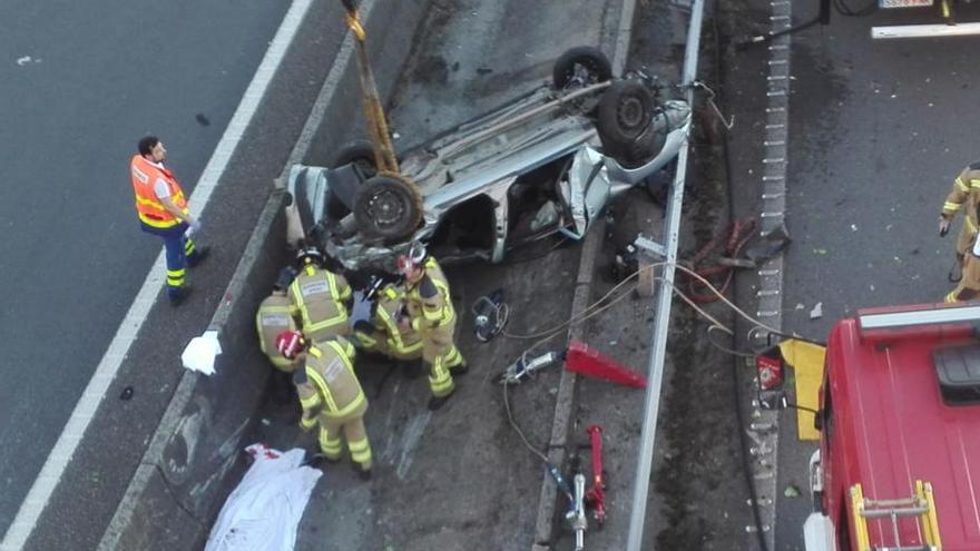 Tres muertos en un brutal accidente en la AP-9, en Vigo