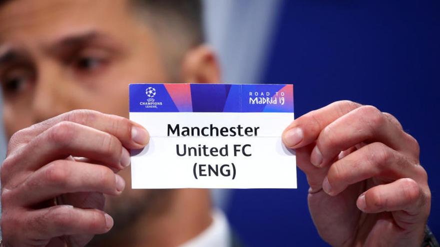 La papeleta del Manchester United, en el sorteo de Champions.